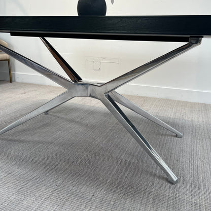 **Black Rectangle Table Polished Aluminum  Base