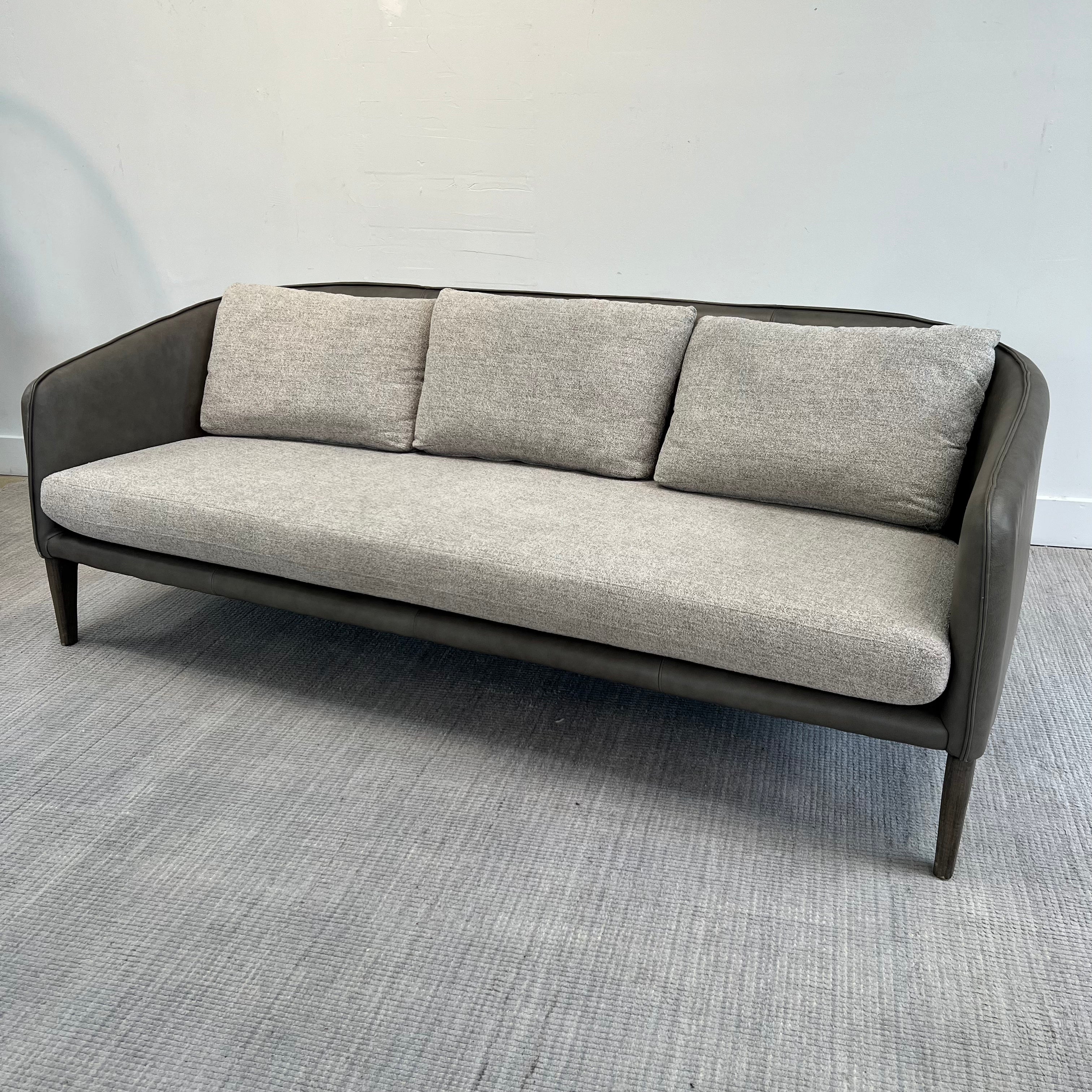 Crate &amp; Barrel Leather &amp; Fabric Sofa