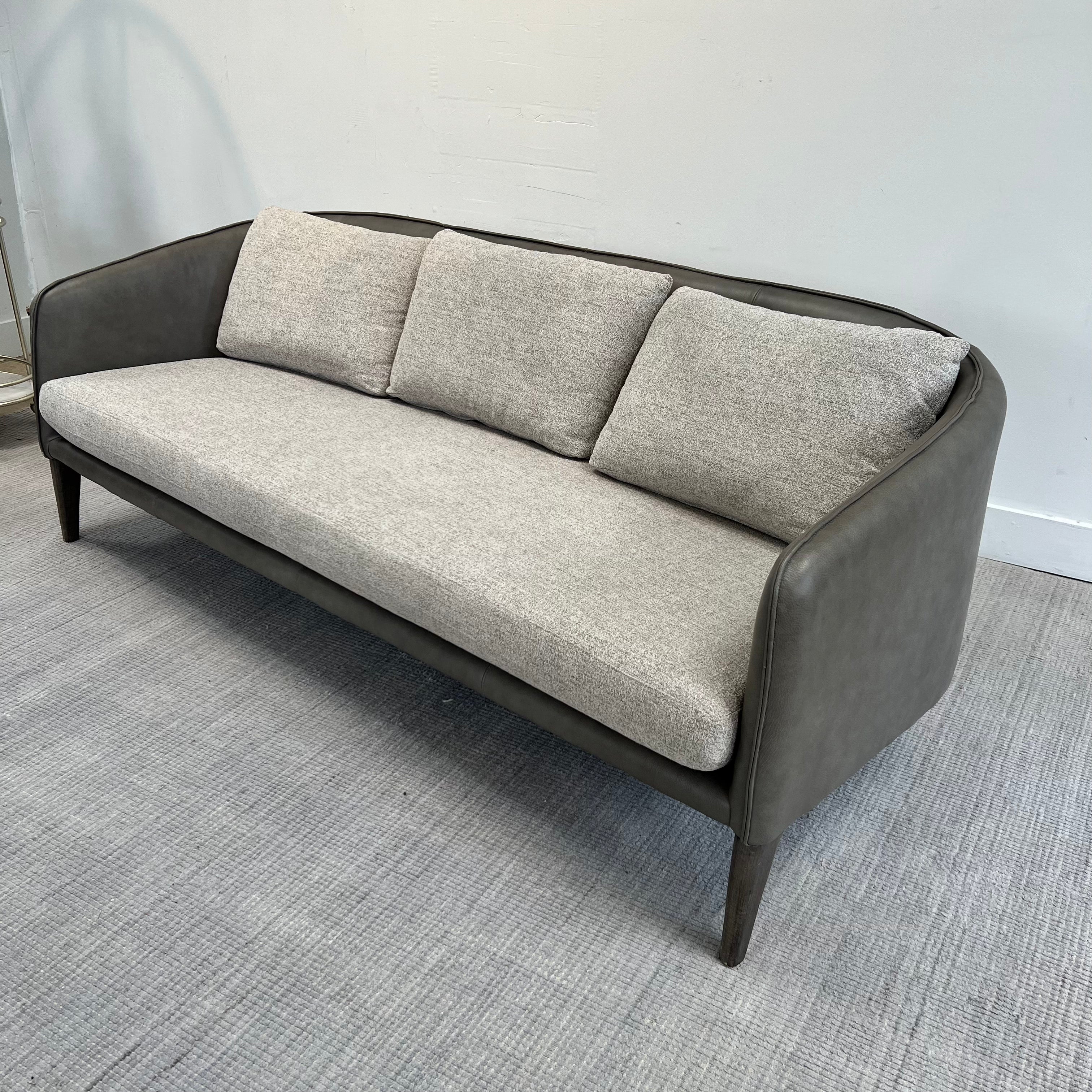 Crate &amp; Barrel Leather &amp; Fabric Sofa