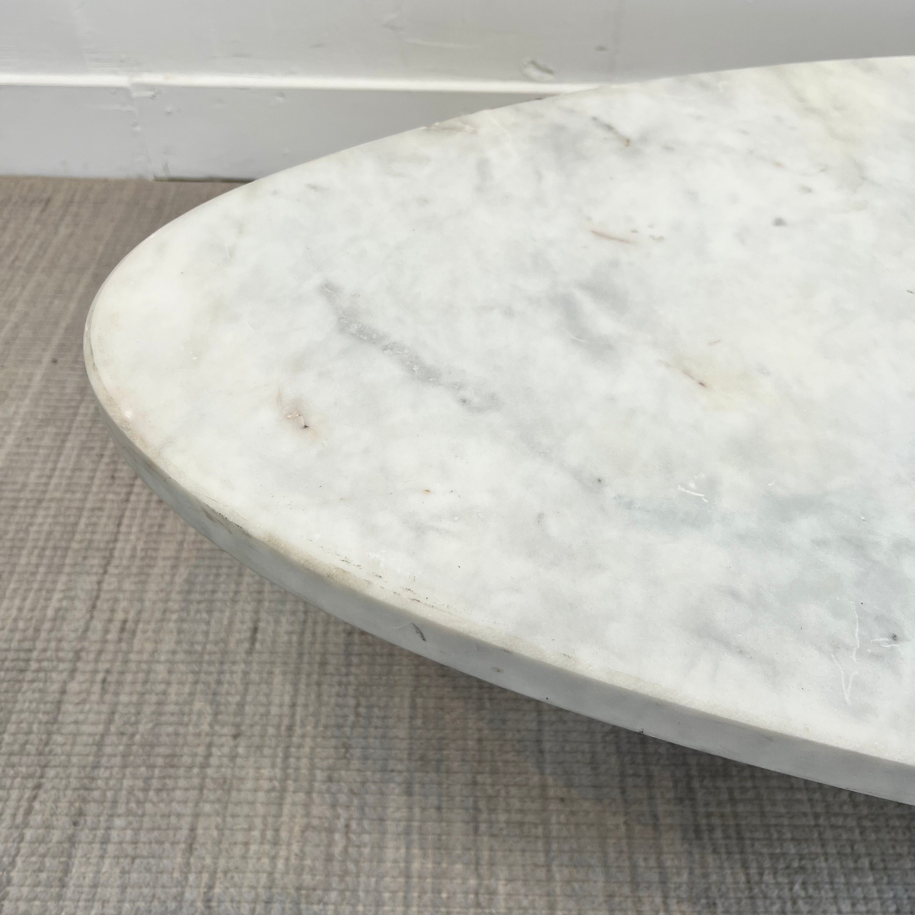 John-Richard Modern Classic Marble/Brass Oval Cocktail Table