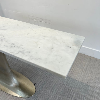 CB2  Pool White Marble Console