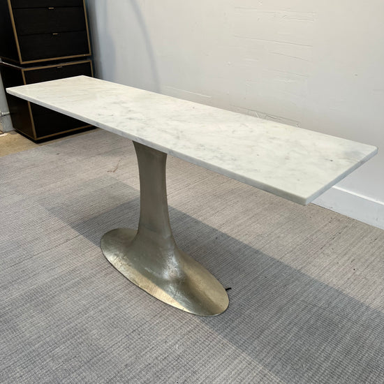 CB2  Pool White Marble Console