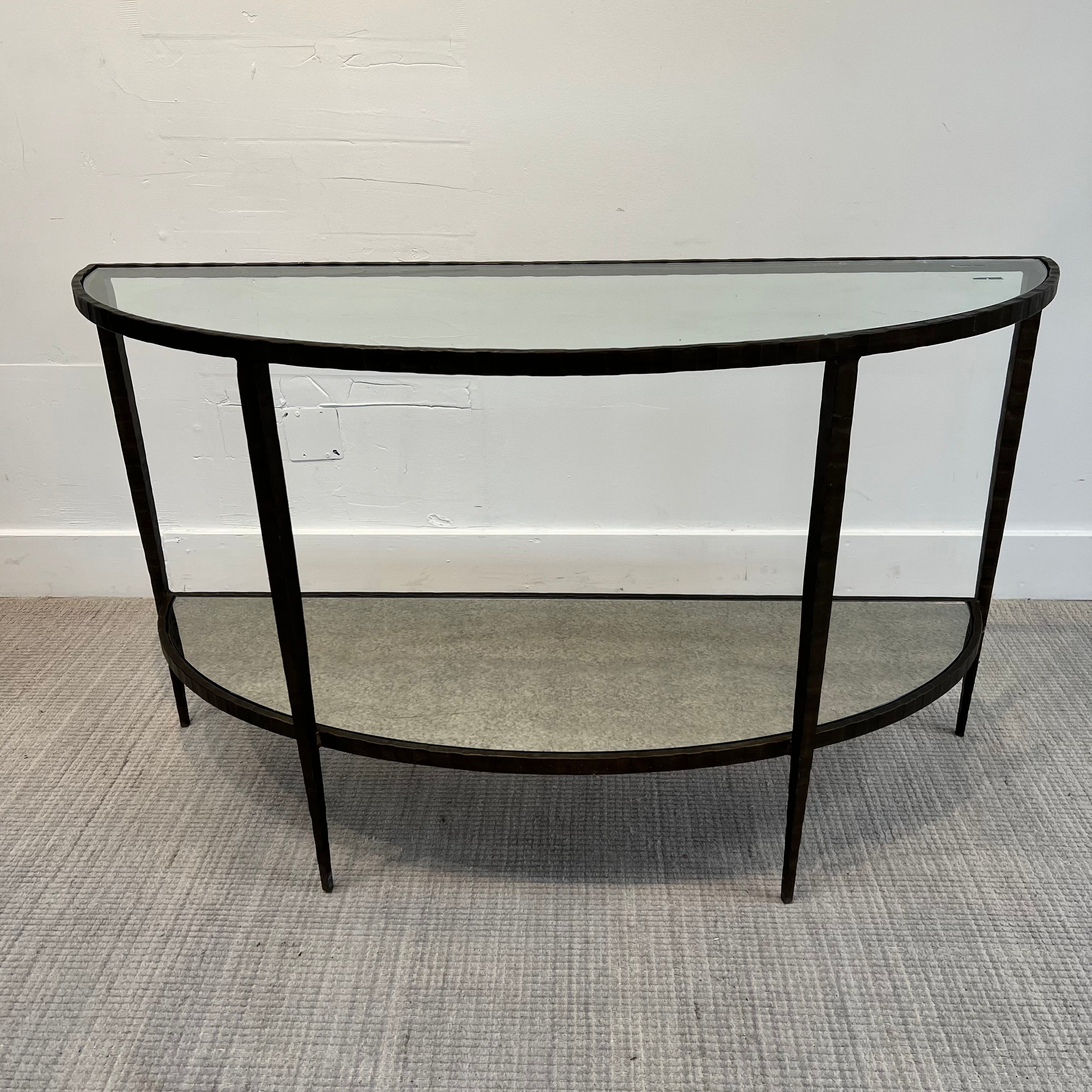 Crate &amp; Barrel Clairemont Demilune Console Table