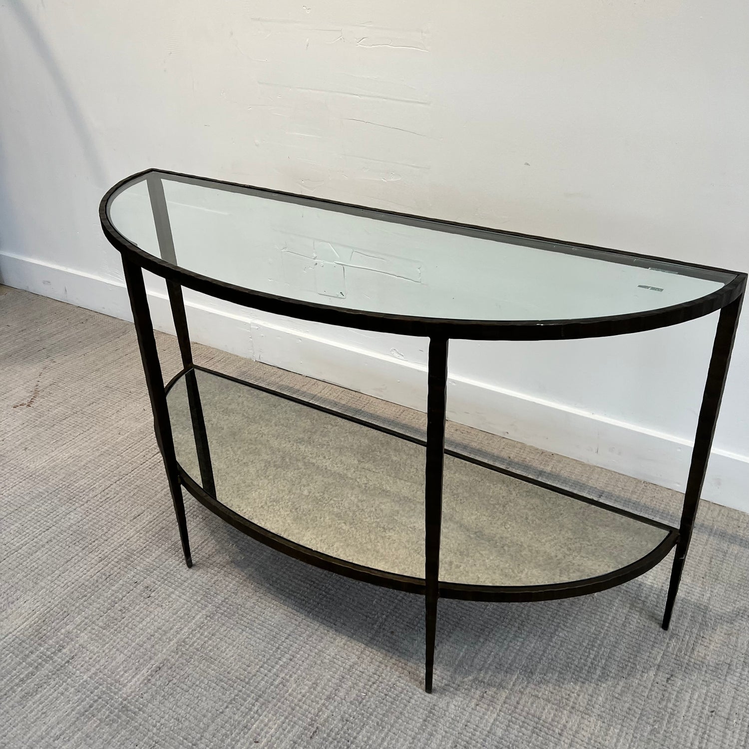 Crate Barrel Clairemont Demilune Console Table