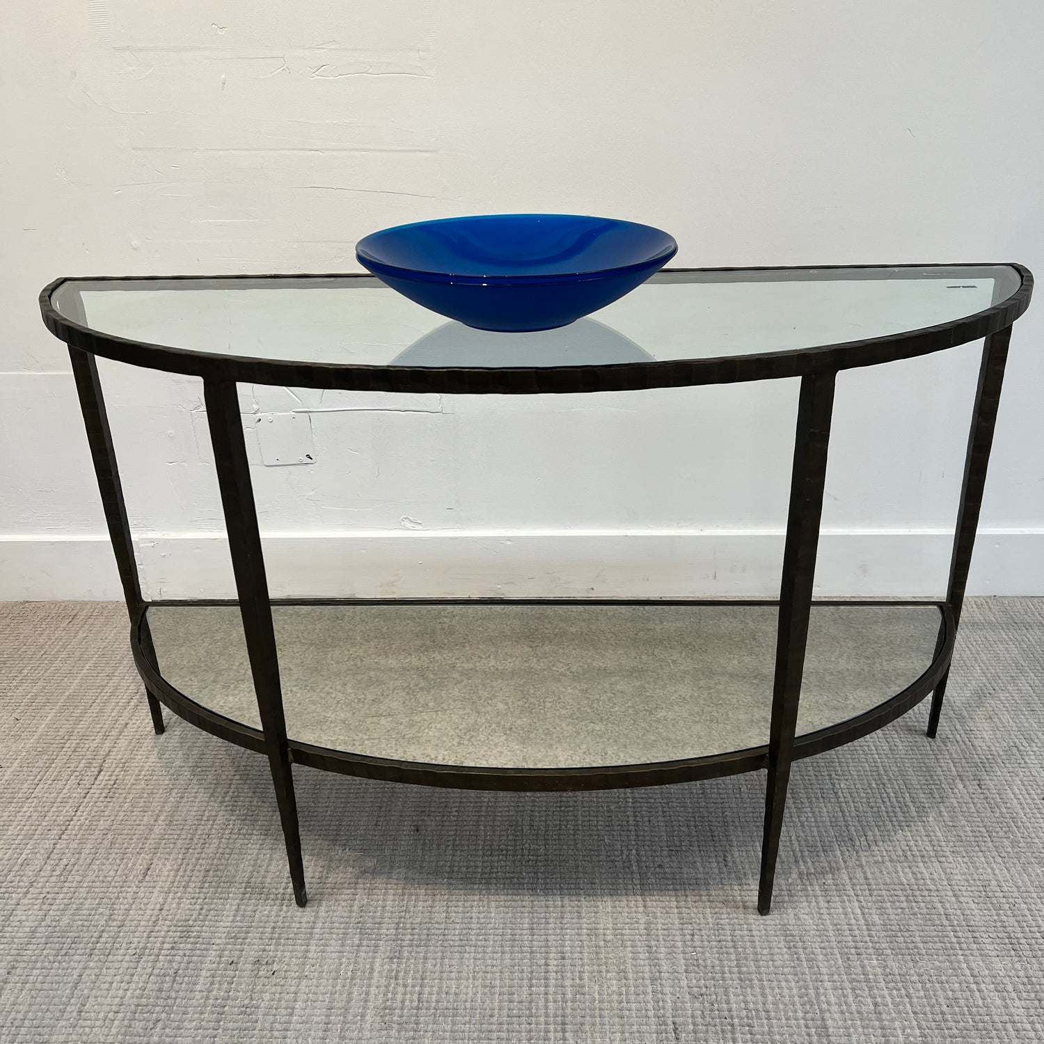 Crate Barrel Clairemont Demilune Console Table The