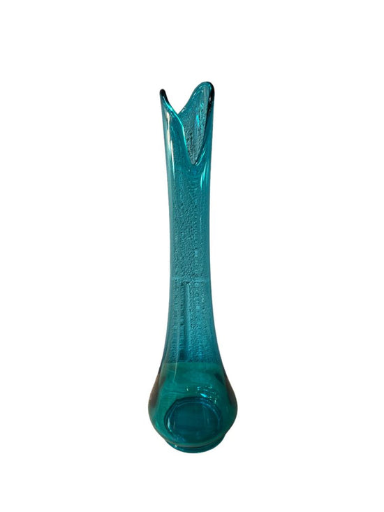 L.E. Smith / Viking Glass Large Blue Swung Vase