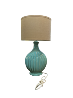 Vintage turquoise ceramic table lamp