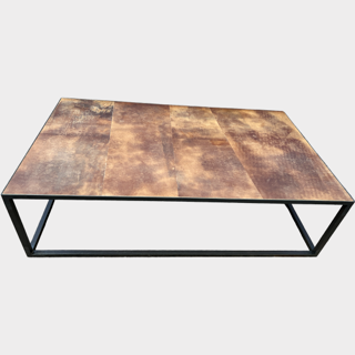 ABC Home Leather and Steel Coffee Table