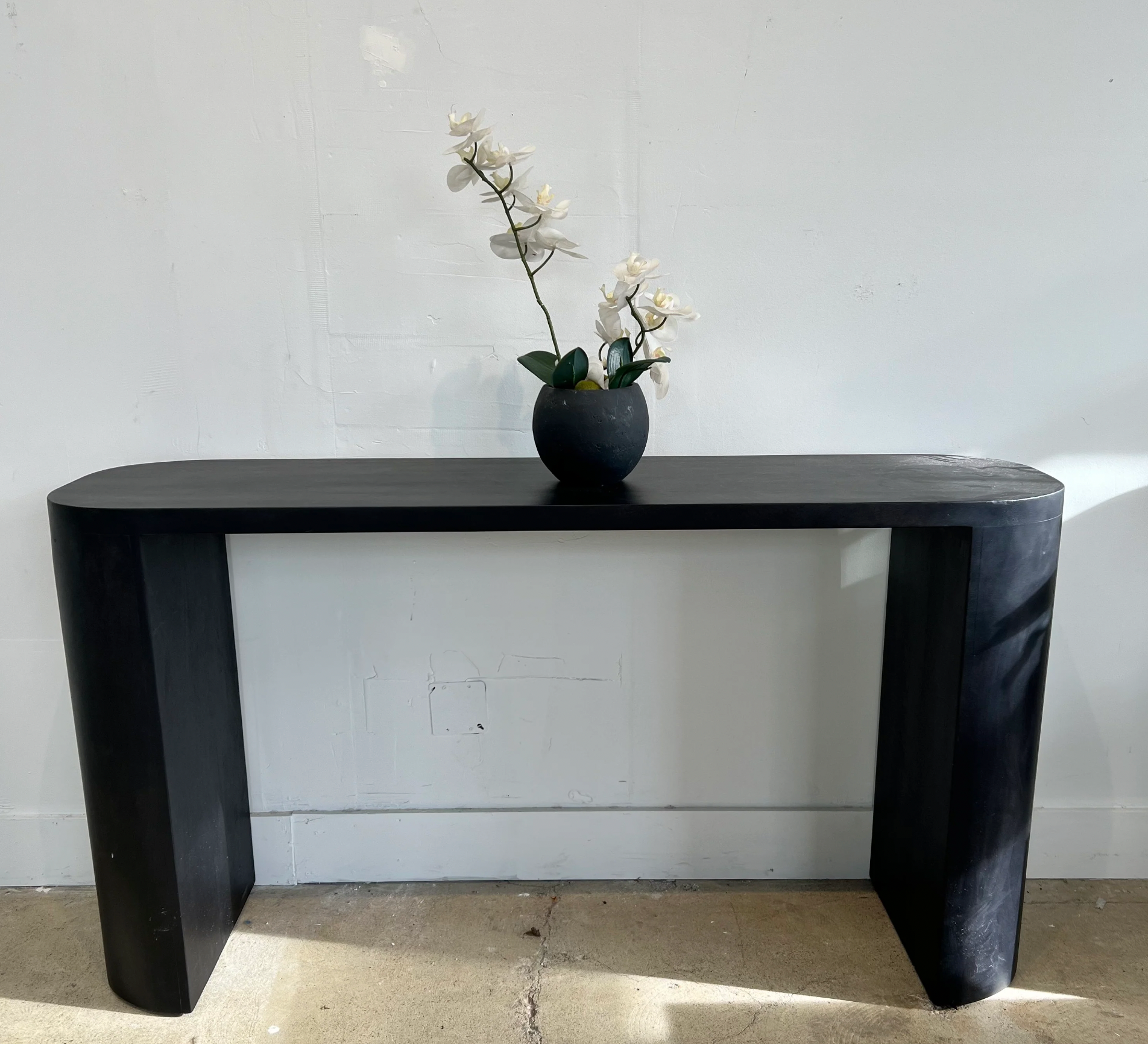 Lulu &amp; Georgia Black Curved Edge Rectangular Console