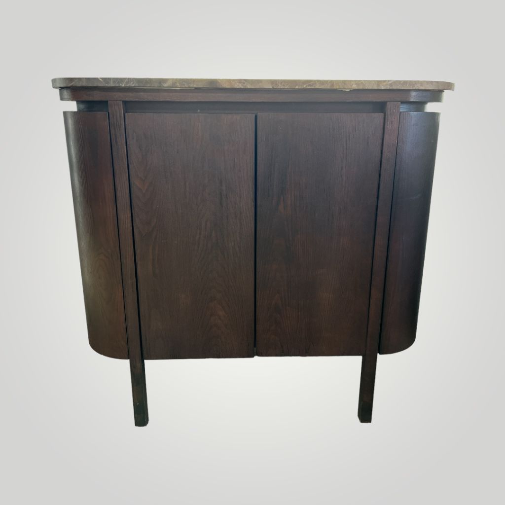 **Custom Marble Top Bar Cabinet